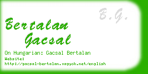 bertalan gacsal business card